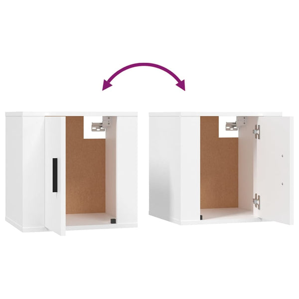 Weiße TV-Wandschränke, 2er-Set, 40 cm