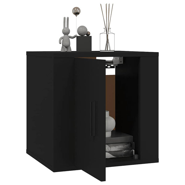 Schwarze TV-Wandschränke, 2er-Set