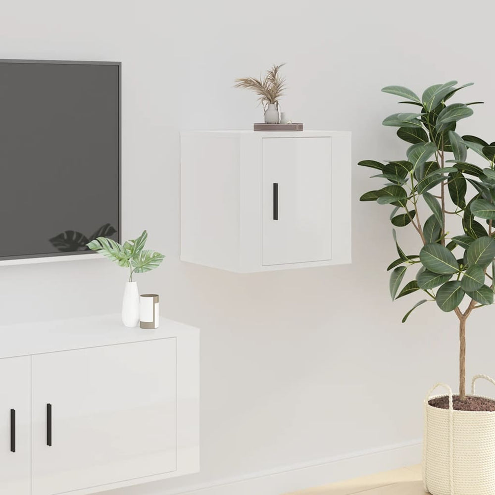 TV-Wandschrank, Hochglanz Weiß, 40cm