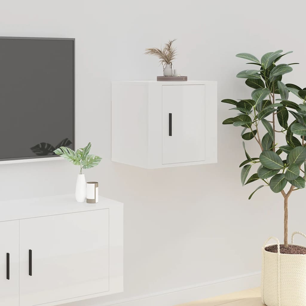 TV-Wandschrank, Hochglanz Weiß, 40cm