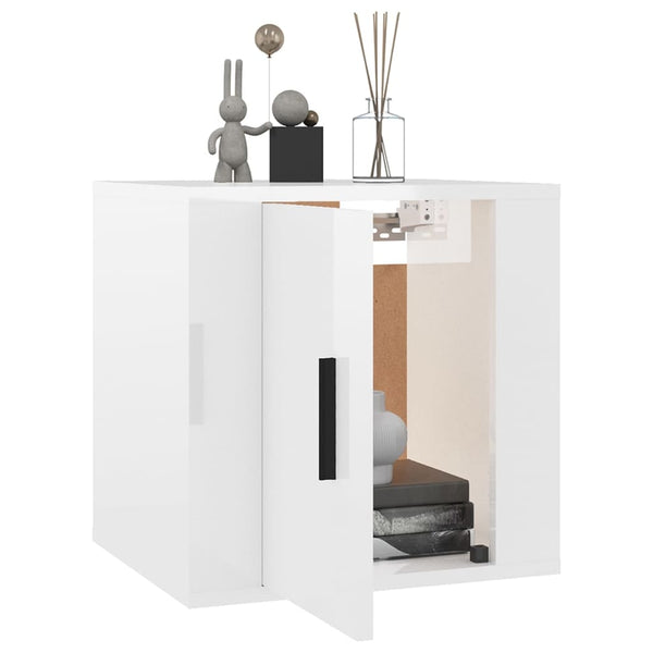 TV-Wandschränke, 2er Set, Hochglanz Weiß