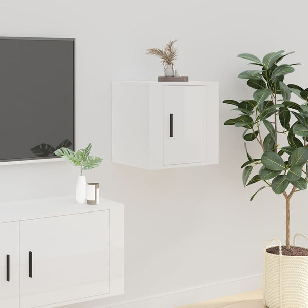 TV-Wandschränke, 2er Set, Hochglanz Weiß