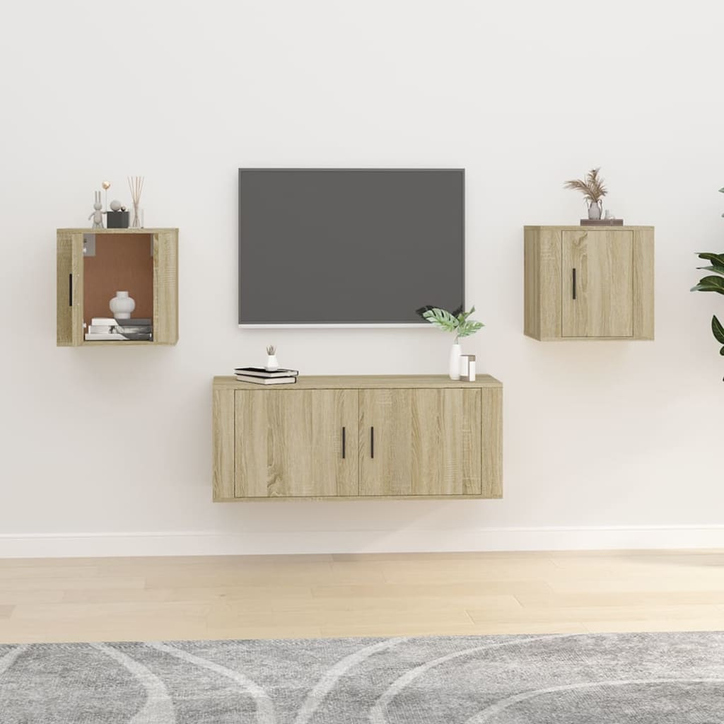 TV-Wandschränke Sonoma-Eiche, 2er-Set
