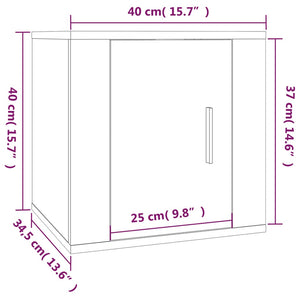 TV-Wandschränke, 2er Set, Betongrau, 40 cm
