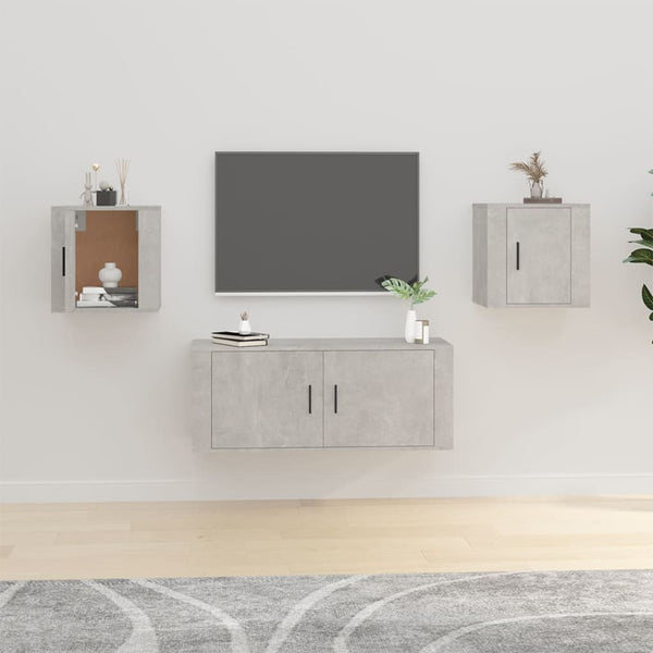 TV-Wandschränke, 2er Set, Betongrau, 40 cm