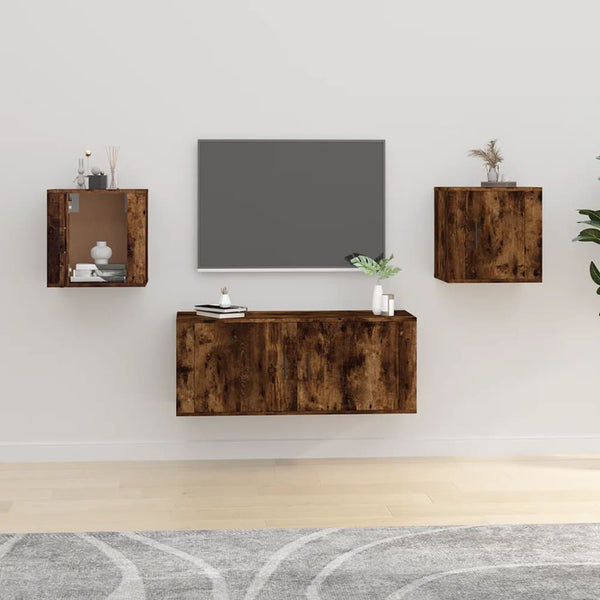TV-Wandschränke 2er Set Räuchereiche 40cm