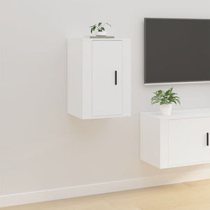 Weiße TV-Wandschränke, 2er-Set