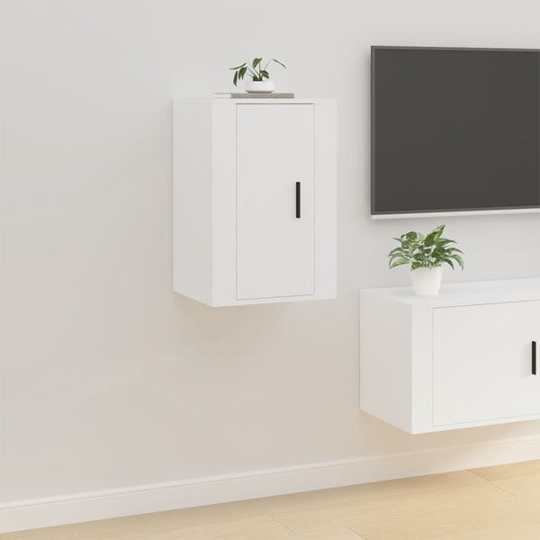 Weiße TV-Wandschränke, 2er-Set