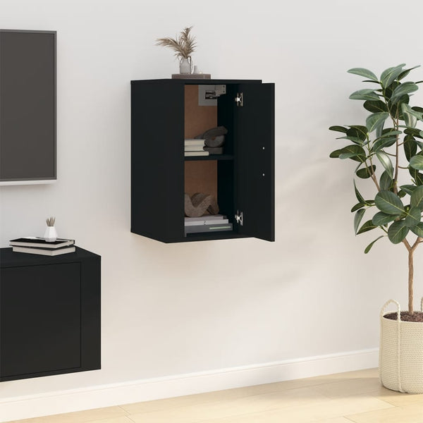 Schwarzer TV-Wandschrank 40 cm