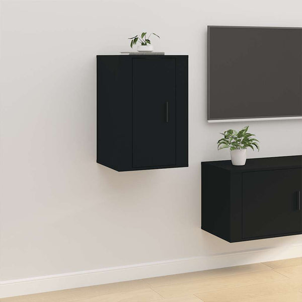 Schwarzer TV-Wandschrank 40 cm