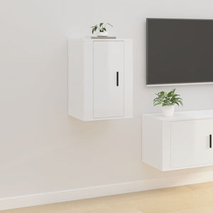 TV-Wandschrank, Hochglanz Weiß, 40 cm