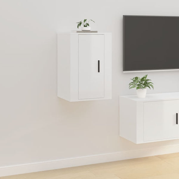 TV-Wandschrank, Hochglanz Weiß, 40 cm