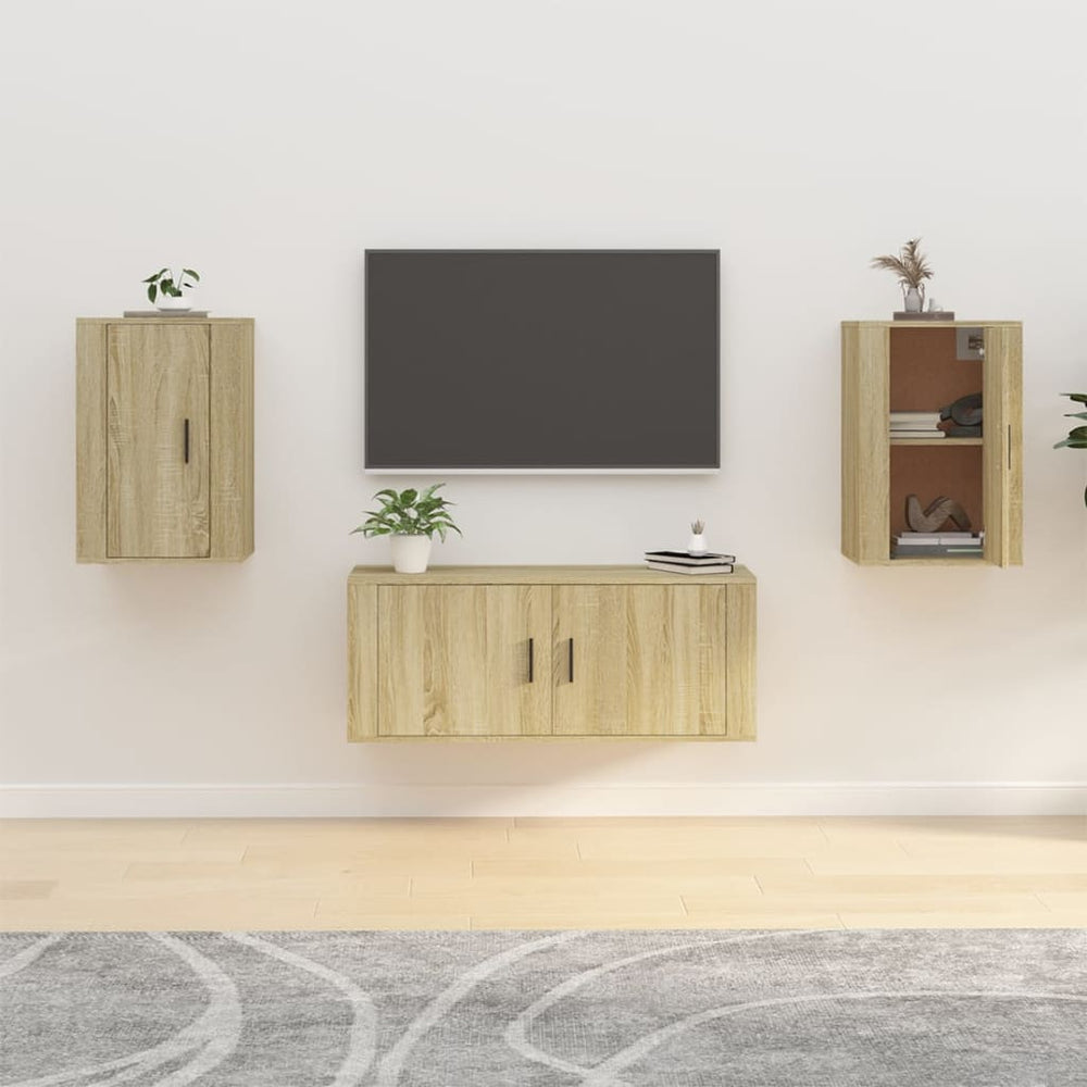 TV-Wandschränke Sonoma-Eiche, 2er-Set