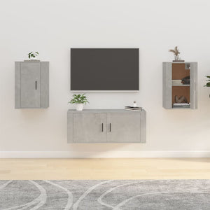 TV-Wandschränke, Betongrau, 2er-Set