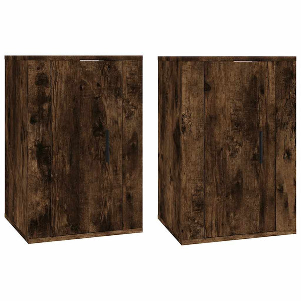 TV-Wandschränke, 2er Set, Räuchereiche