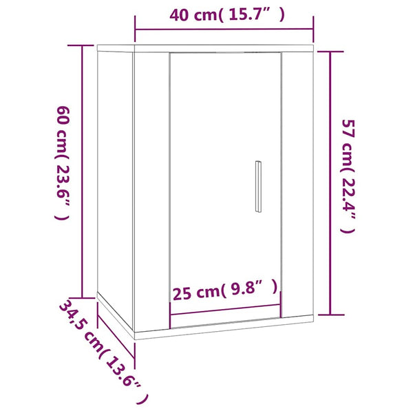 TV-Wandschränke, 2er Set, Räuchereiche