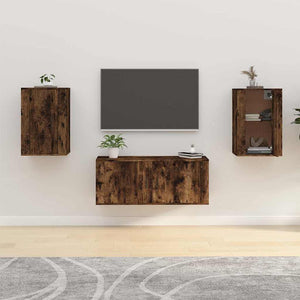 TV-Wandschränke, 2er Set, Räuchereiche