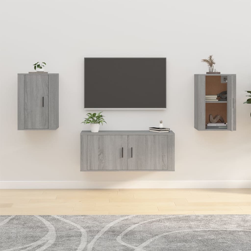 TV-Wandschränke Grau Sonoma 2er-Set