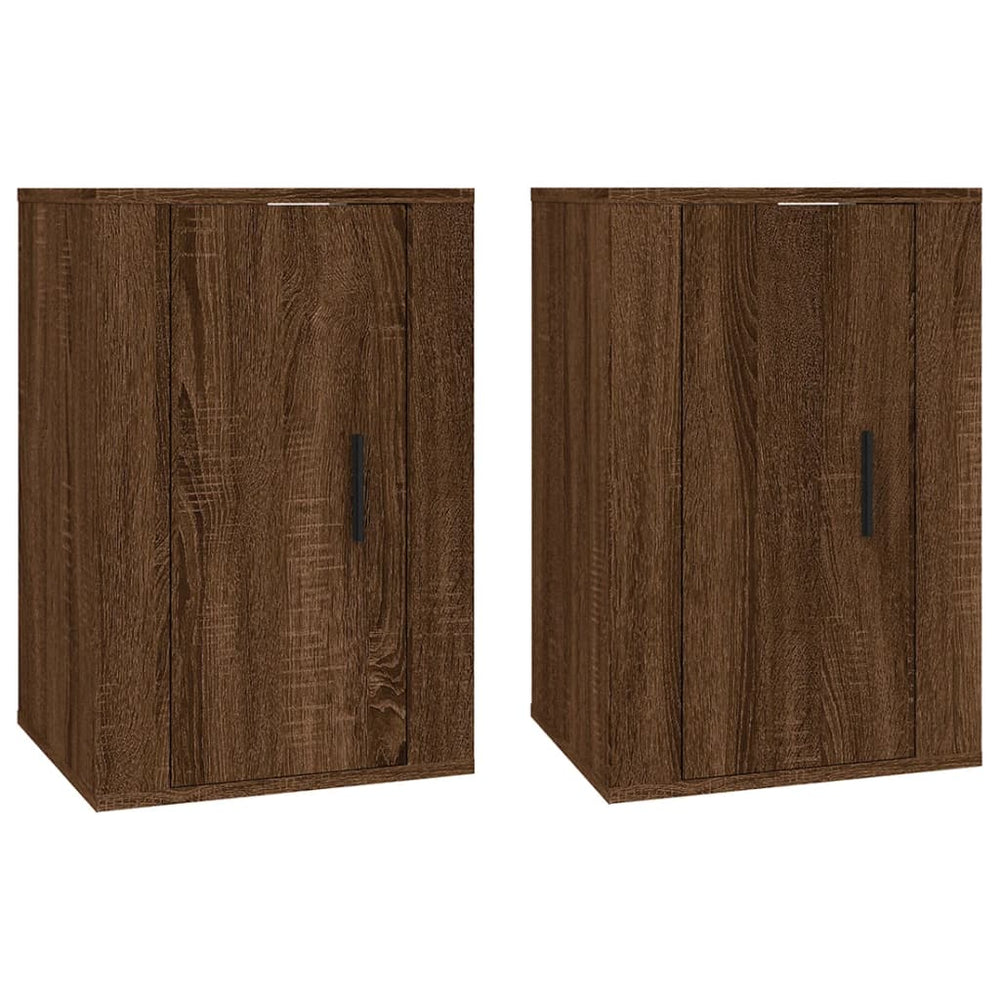 TV-Wandschränke 2er Set Braun Eiche 40x60 cm