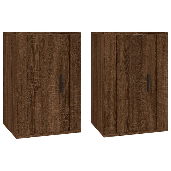 TV-Wandschränke 2er Set Braun Eiche 40x60 cm