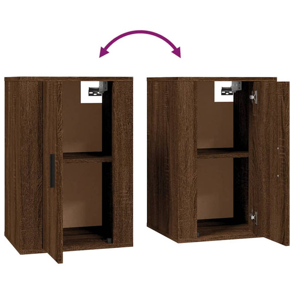 TV-Wandschränke 2er Set Braun Eiche 40x60 cm