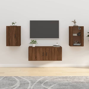 TV-Wandschränke 2er Set Braun Eiche 40x60 cm