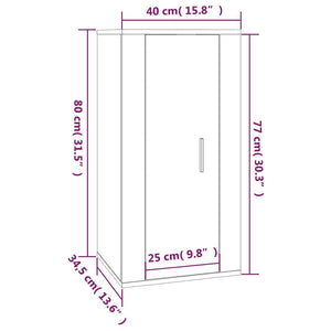 Weißer TV-Wandschrank 40x34,5x80 cm