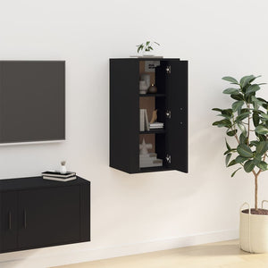 Schwarzer TV-Wandschrank 40x34,5x80 cm