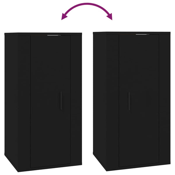 Schwarzer TV-Wandschrank 40x34,5x80 cm