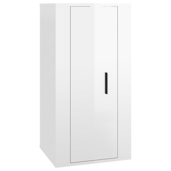 Hochglanz TV-Wandschrank Weiß 40x34,5x80 cm