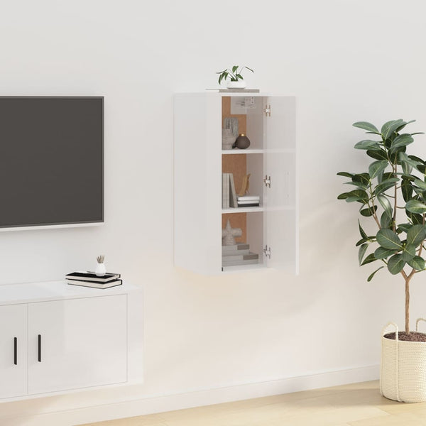 Hochglanz TV-Wandschrank Weiß 40x34,5x80 cm