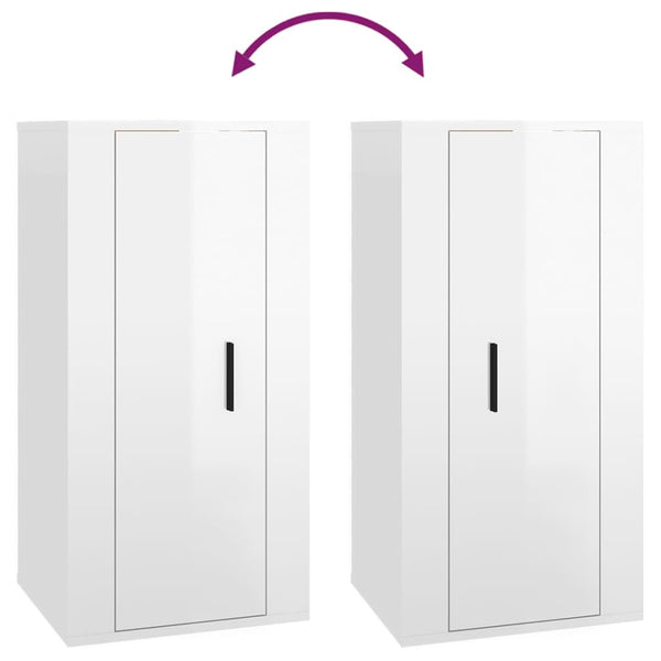 Hochglanz TV-Wandschrank Weiß 40x34,5x80 cm