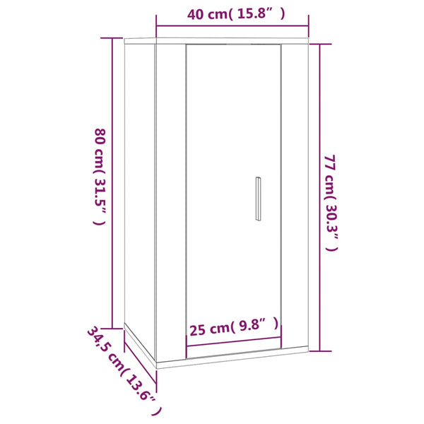 TV-Wandschrank Grau Sonoma 40 cm