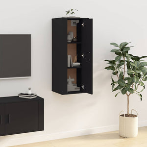 Schwarzer TV-Wandschrank 40x34,5x100 cm