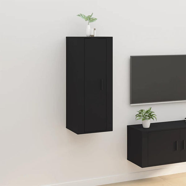 Schwarzer TV-Wandschrank 40x34,5x100 cm