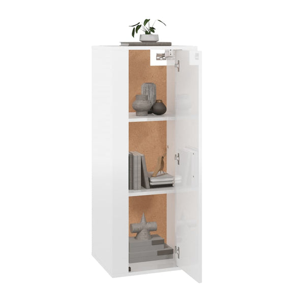 TV-Wandschrank, Hochglanz Weiß, 40x100 cm