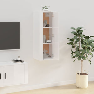 TV-Wandschrank, Hochglanz Weiß, 40x100 cm