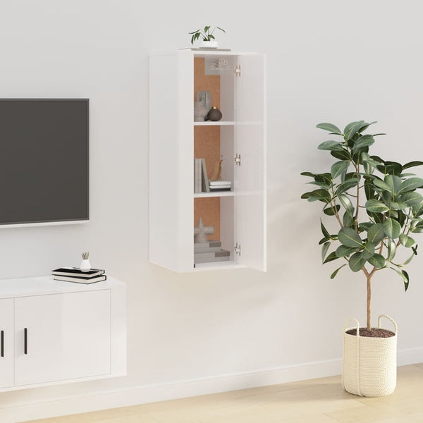 TV-Wandschrank, Hochglanz Weiß, 40x100 cm