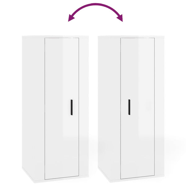 TV-Wandschrank, Hochglanz Weiß, 40x100 cm