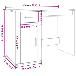 Schreibtisch Weiß 100x49 cm