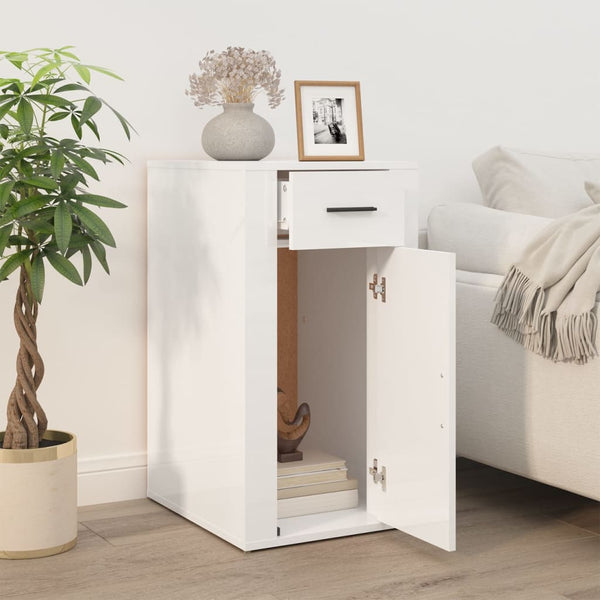 Hochglanz Büroschrank Weiß 40x49x75cm