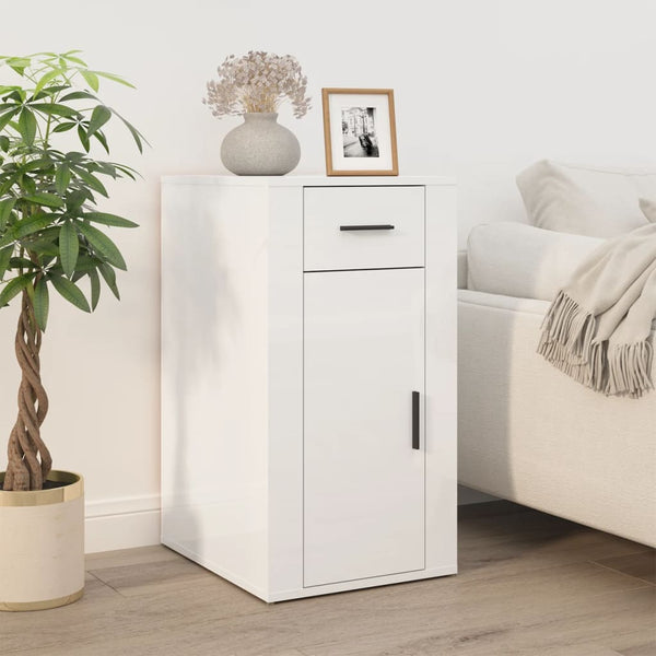 Hochglanz Büroschrank Weiß 40x49x75cm