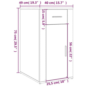 Büroschrank Räuchereiche 40x49x75 cm