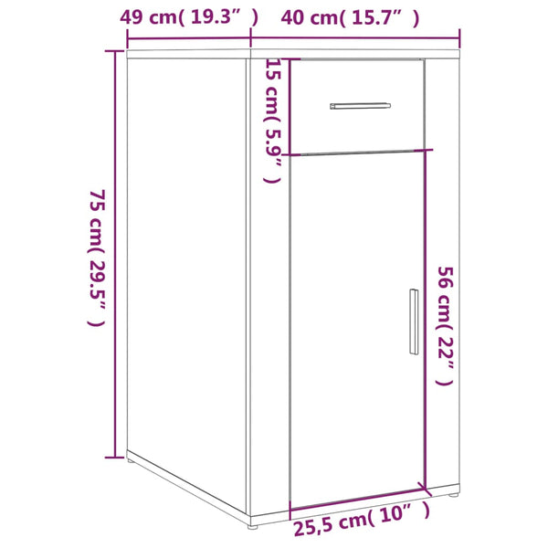Büroschrank Grau Sonoma 40x49x75 cm