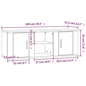 Weißer TV-Schrank Holz 100cm