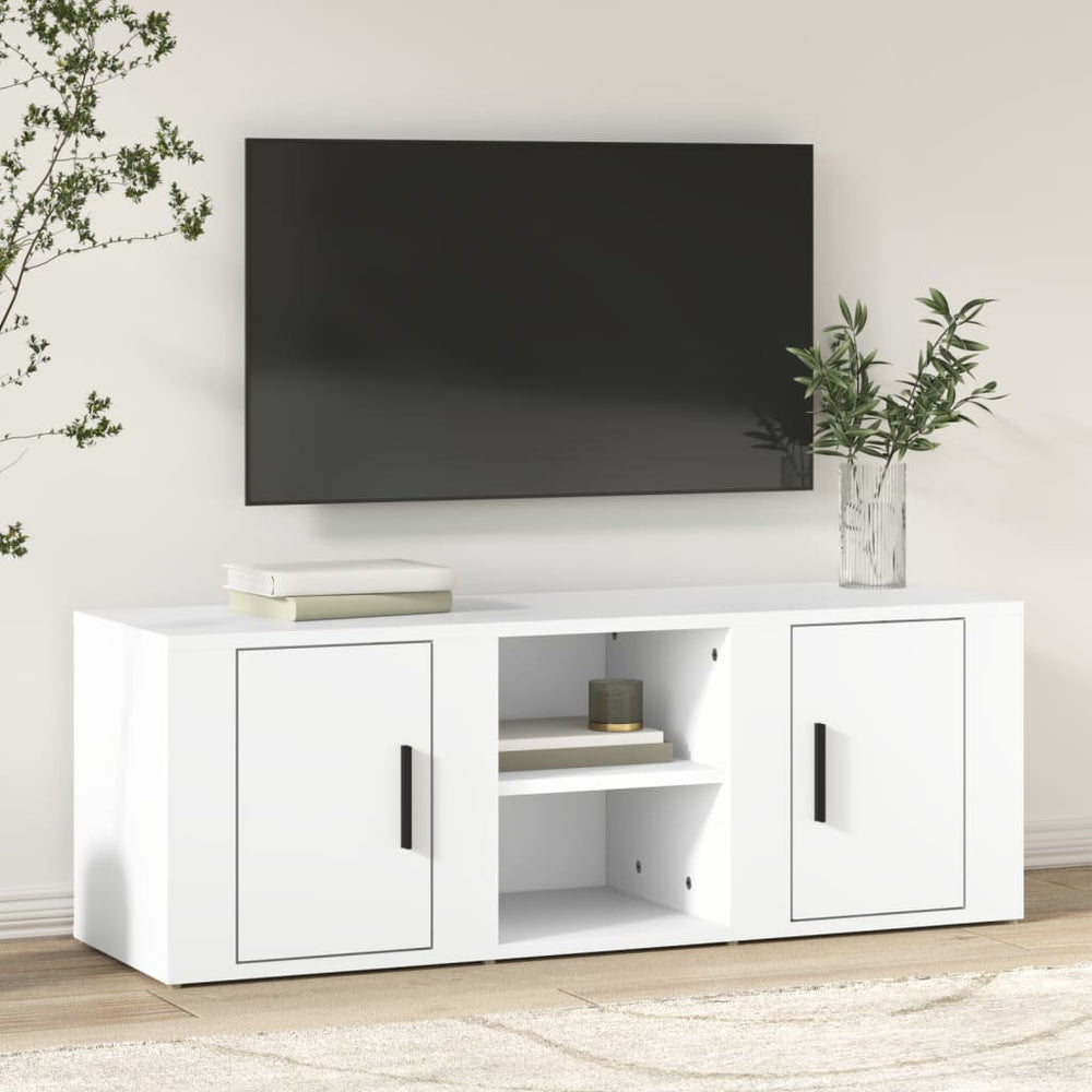 Weißer TV-Schrank Holz 100cm