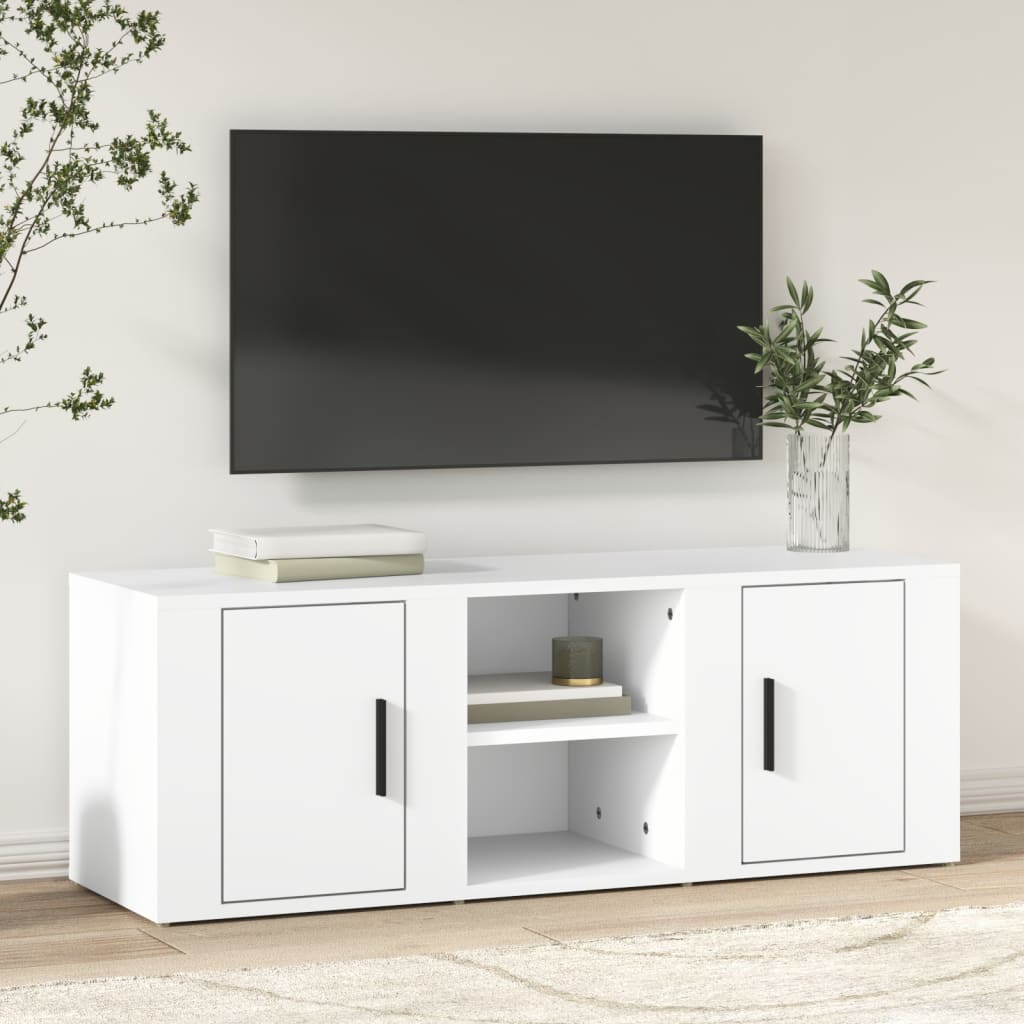 Weißer TV-Schrank Holz 100cm