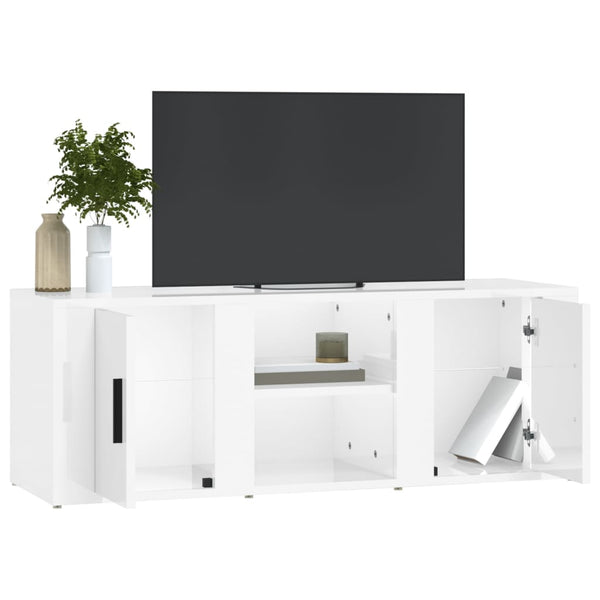 TV-Schrank Hochglanz Weiß 100 cm