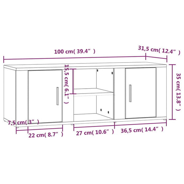 TV-Schrank Sonoma Eiche 100 cm