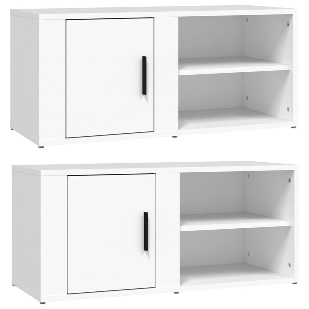 TV-Schränke Weiß Holzwerkstoff 80cm, 2er Set